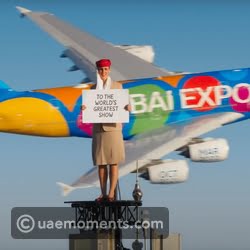 Death-Defying Stunt Emirates A380 Flies Past Flight Attendant “Stuck”